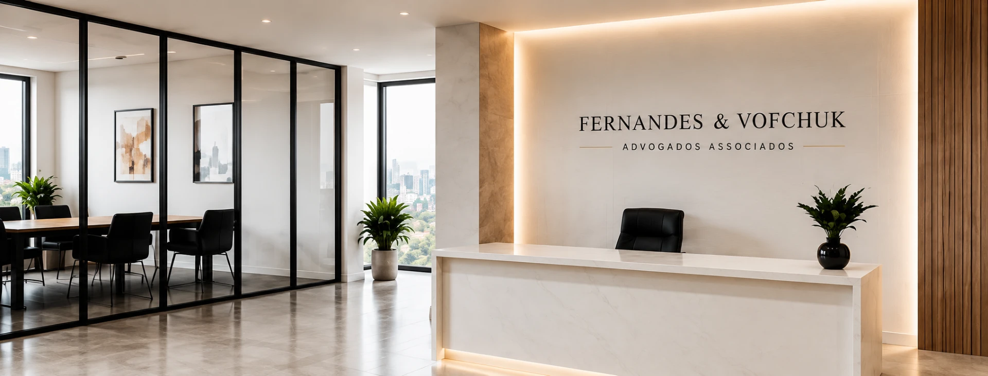 Recepção do escritório Fernandes e Vofchuk Advogados Associados